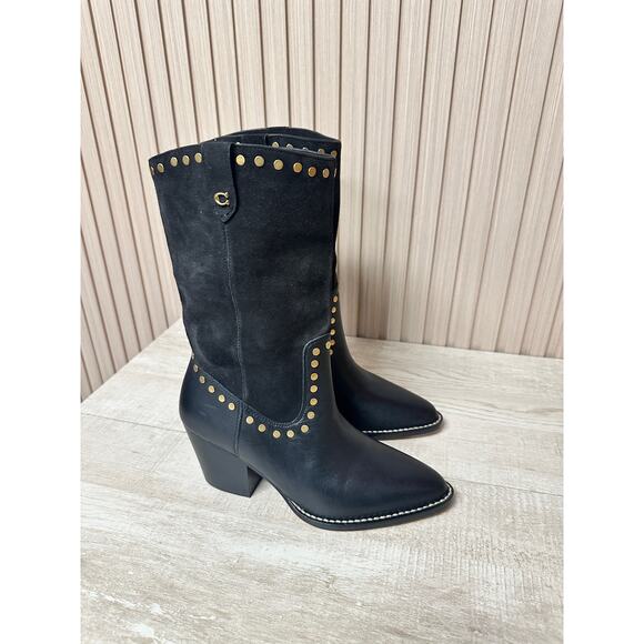 Coach Pheobe Leather Suede Bootie Sz 5 Brand New - Picture 6 of 13